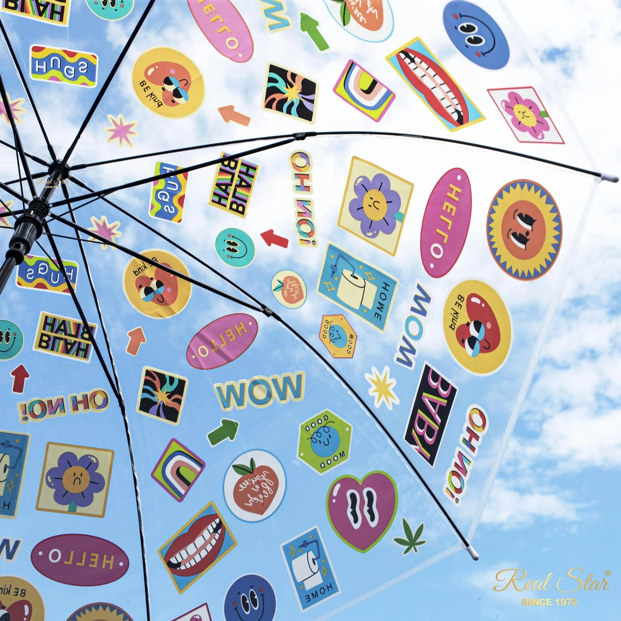 Transparent Quirky Doodle Umbrella
