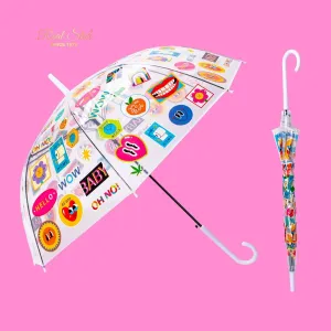 Transparent Quirky Doodle Umbrella