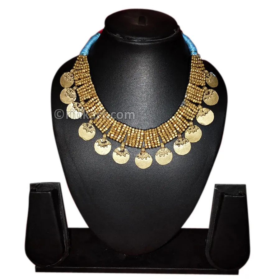Tribal Handcrafted Dhokra Designer Necklace-9