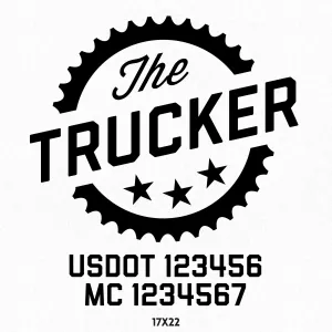Trucking Company Door Lettering With US DOT & MC Decal Sticker, 2 Pack