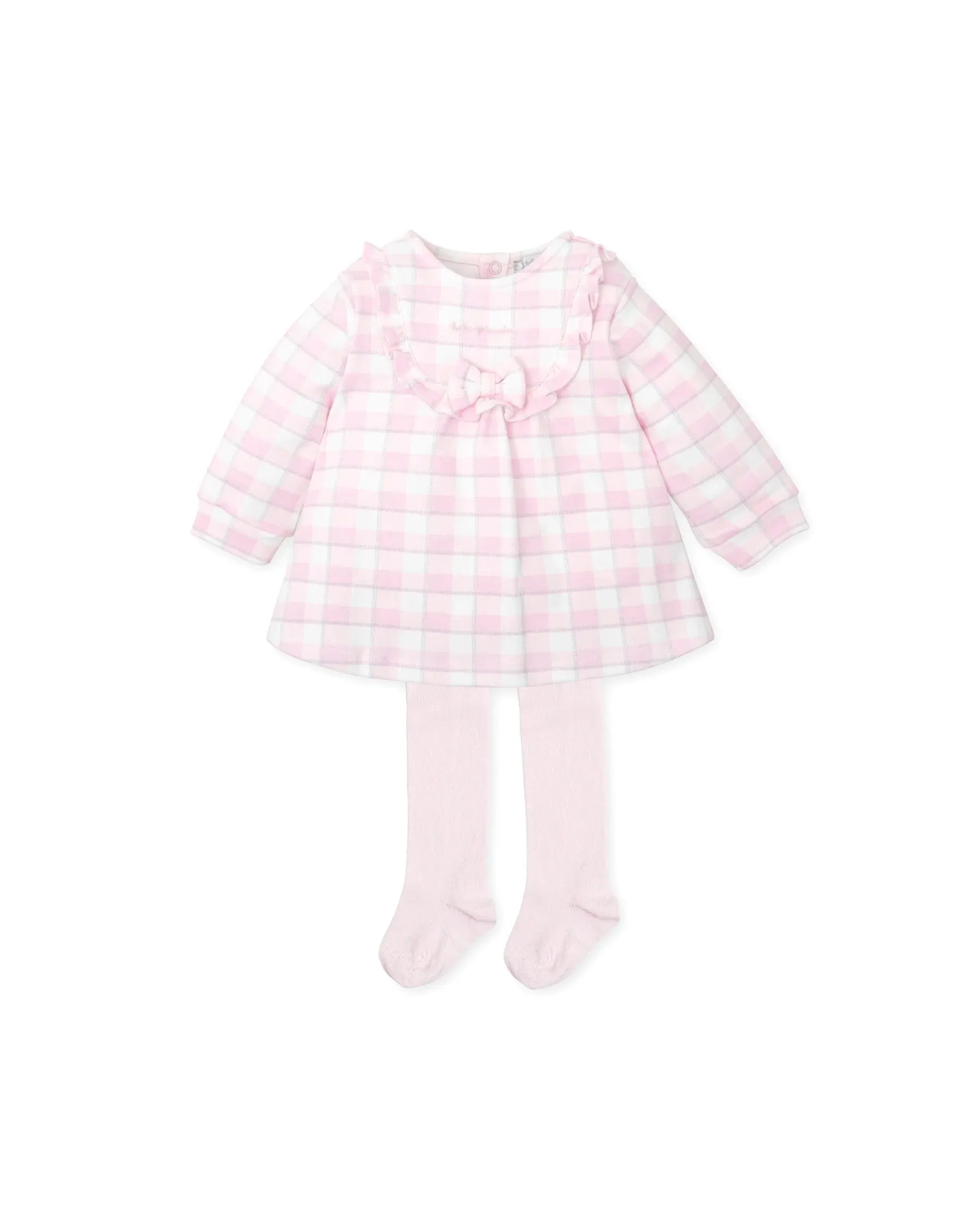 TUTTO PICCOLO| Pink Checked Dress With Tights