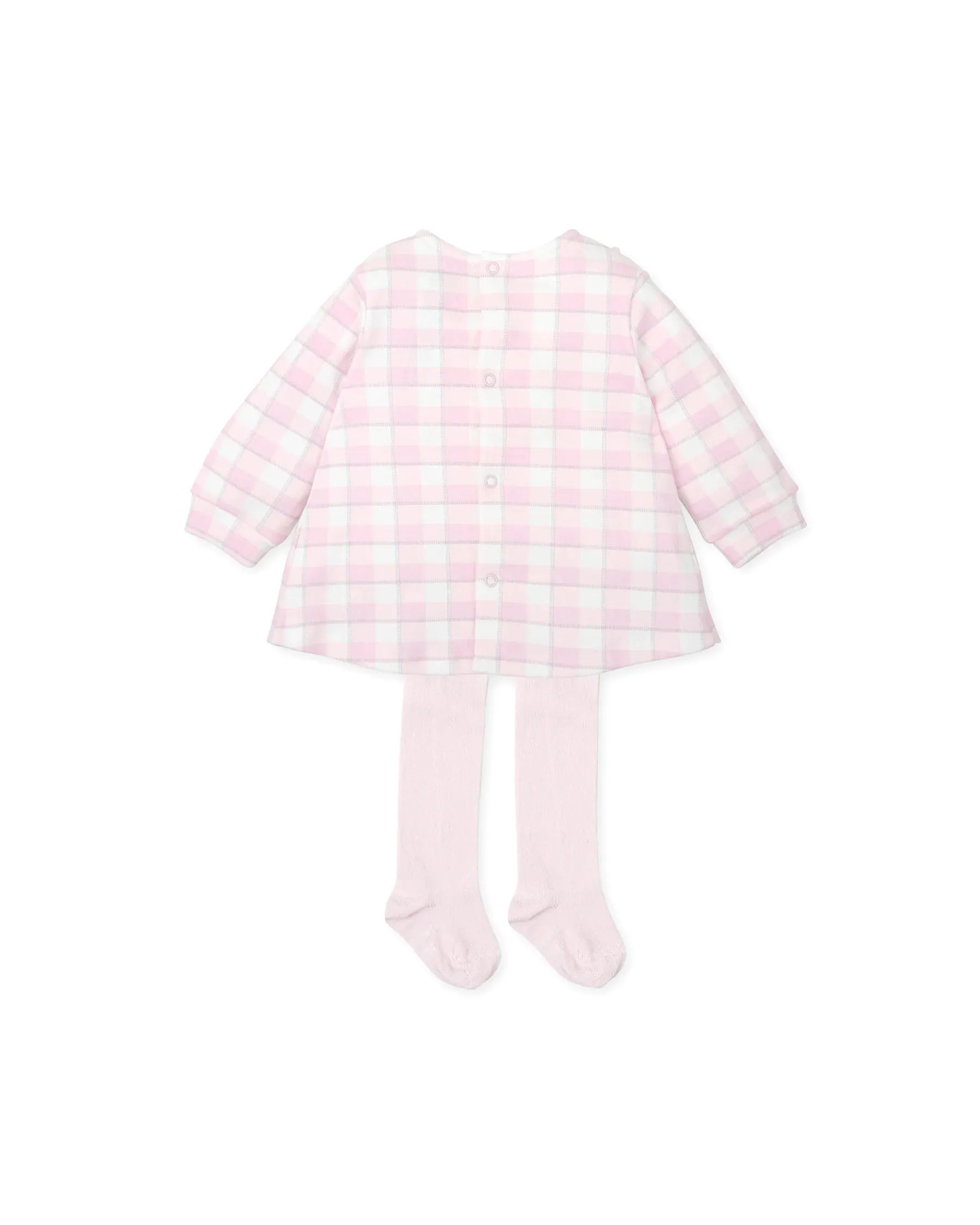 TUTTO PICCOLO| Pink Checked Dress With Tights