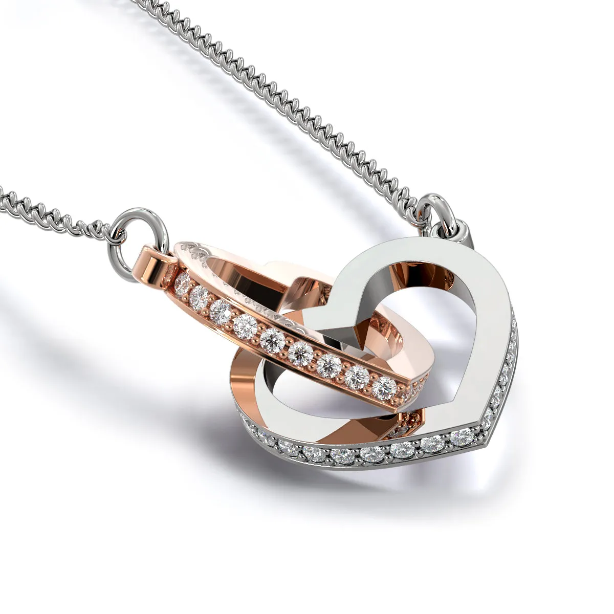Two Interlocking Hearts Necklace  - Unbiological Sister IHNSIS01