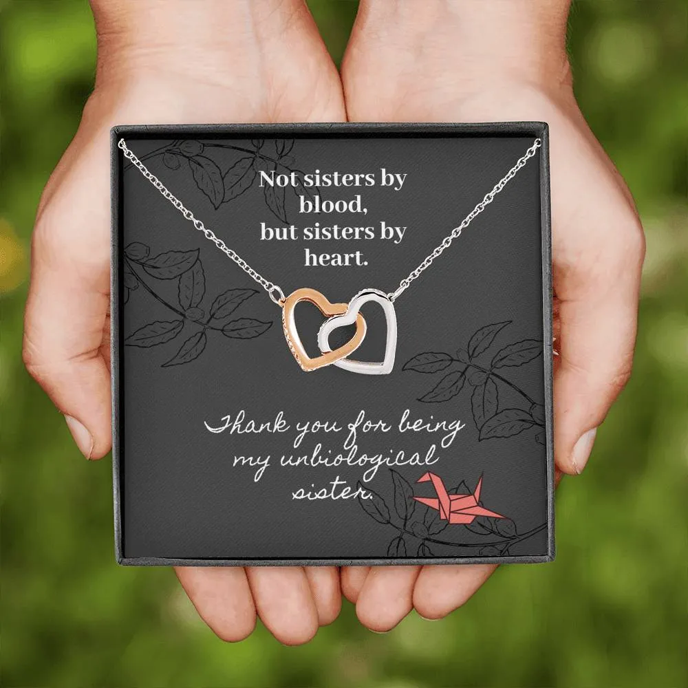 Two Interlocking Hearts Necklace  - Unbiological Sister IHNSIS01