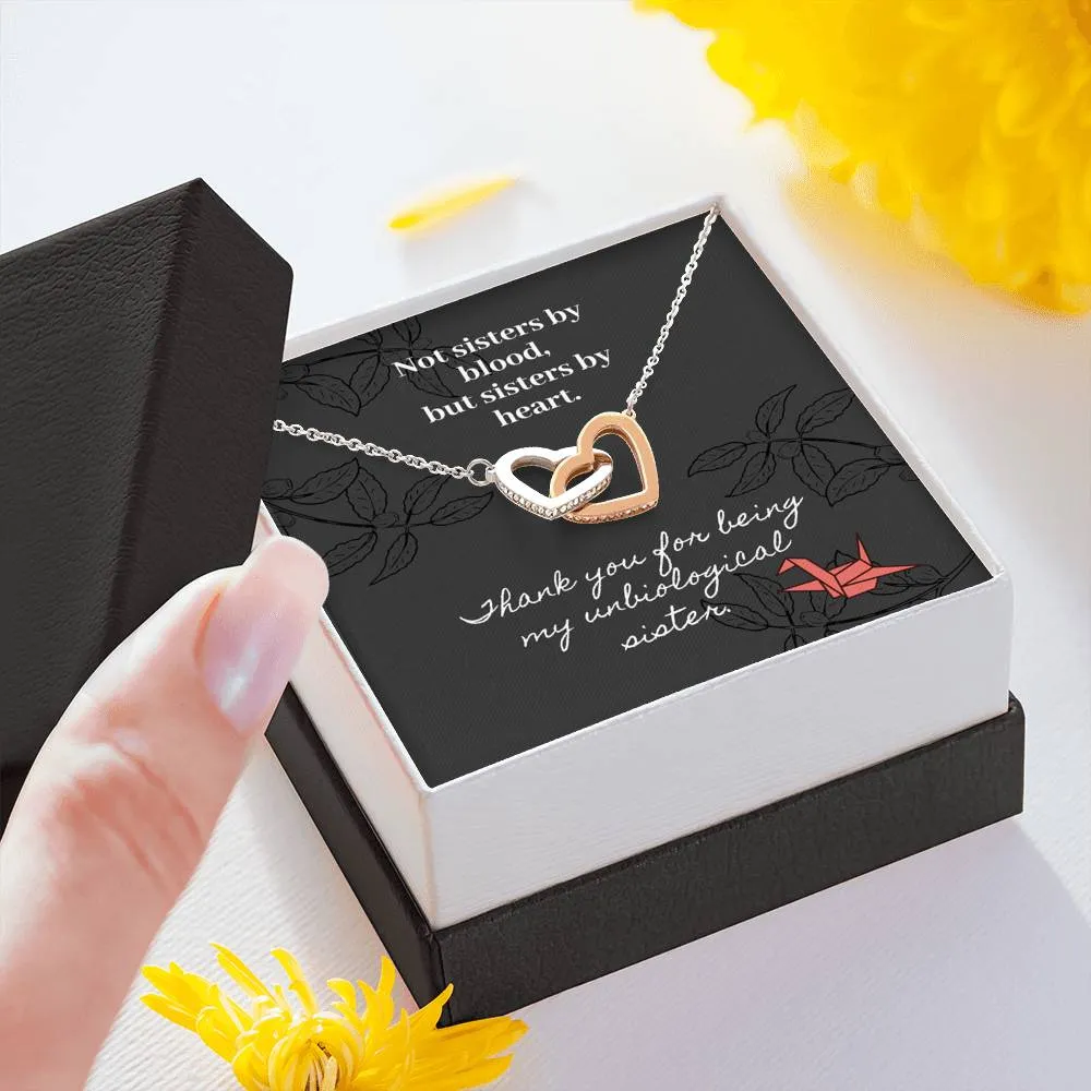 Two Interlocking Hearts Necklace  - Unbiological Sister IHNSIS01