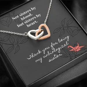 Two Interlocking Hearts Necklace  - Unbiological Sister IHNSIS01