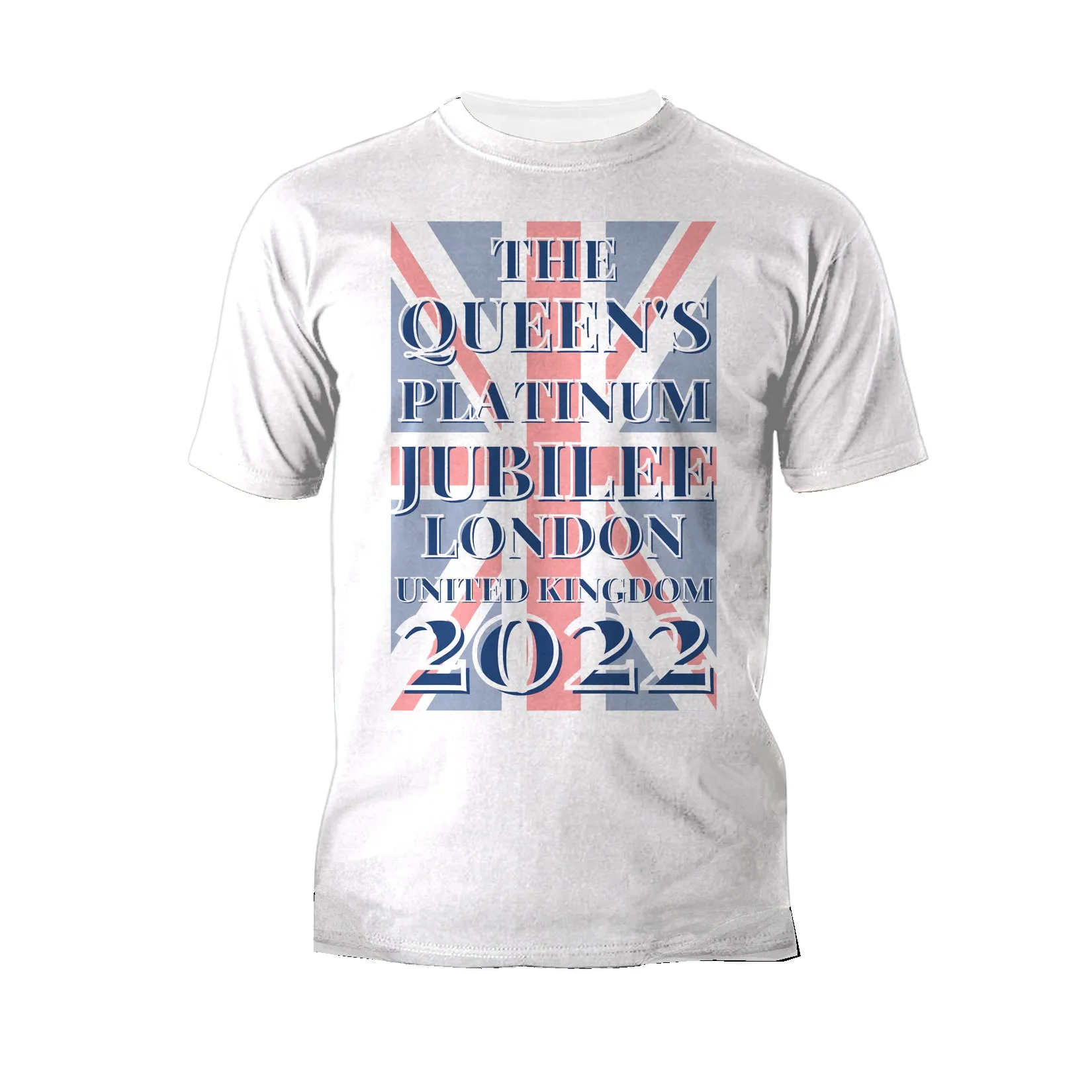UA Queen's Platinum Jubilee London UK Flag Men's T-shirt (White)