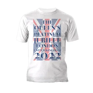 UA Queen's Platinum Jubilee London UK Flag Men's T-shirt (White)