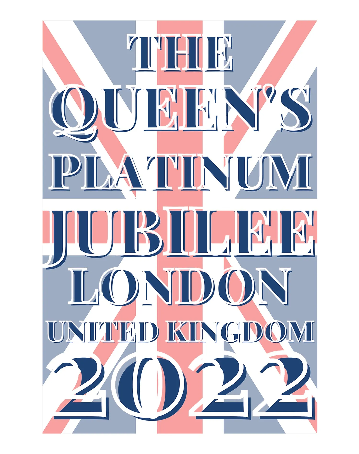 UA Queen's Platinum Jubilee London UK Flag Men's T-shirt (White)