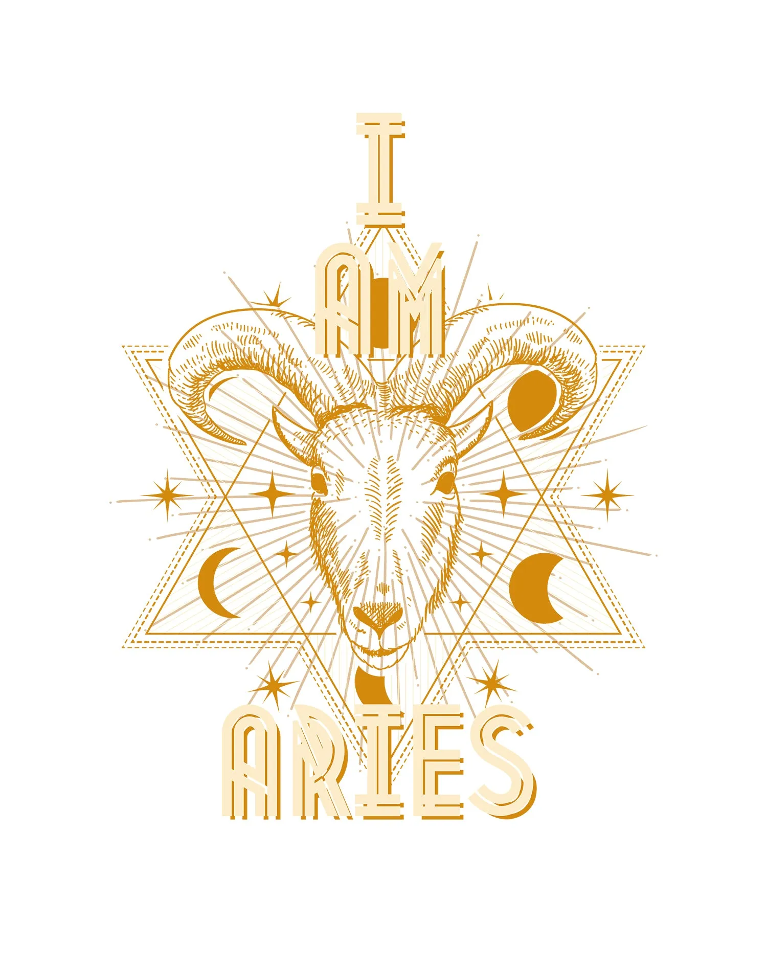 UA Supreme Star Sign Aries Ram Men's T-shirt (White)