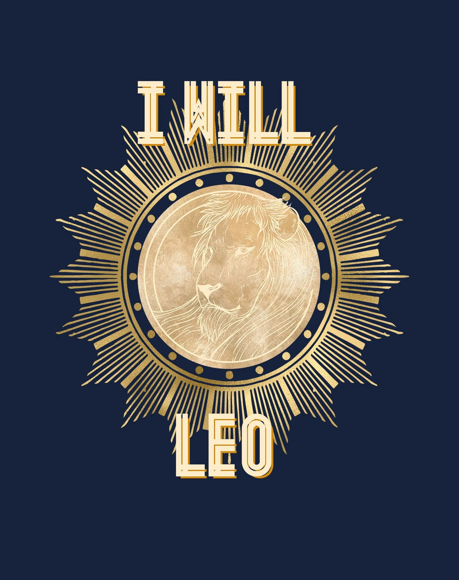 UA Supreme Star Sign Leo Lion Men's T-shirt (Navy)