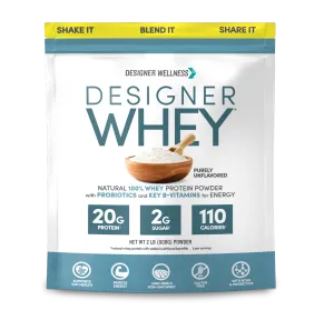 Unflavored Designer Whey 2 lb : 100% Whey Protein Powder- Designer Protein®