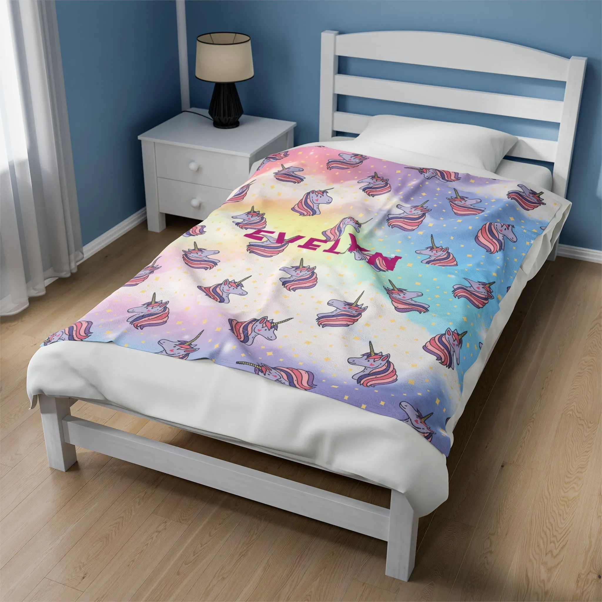 Unicorn Personalized Plush Blanket