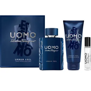 Uomo Urban Feel by Salvatore Ferragamo for Men 3.4 oz EDT 3pc Gift Set