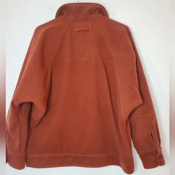 Urban Outfitters Oversized Fleece Shacket Size Small Rust Large Pockets
