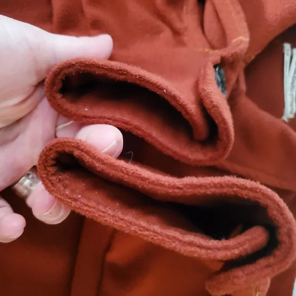 Urban Outfitters Oversized Fleece Shacket Size Small Rust Large Pockets
