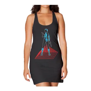 US Brand X Future Retro Cleo Pose Official Women's Tank Dress (Black)