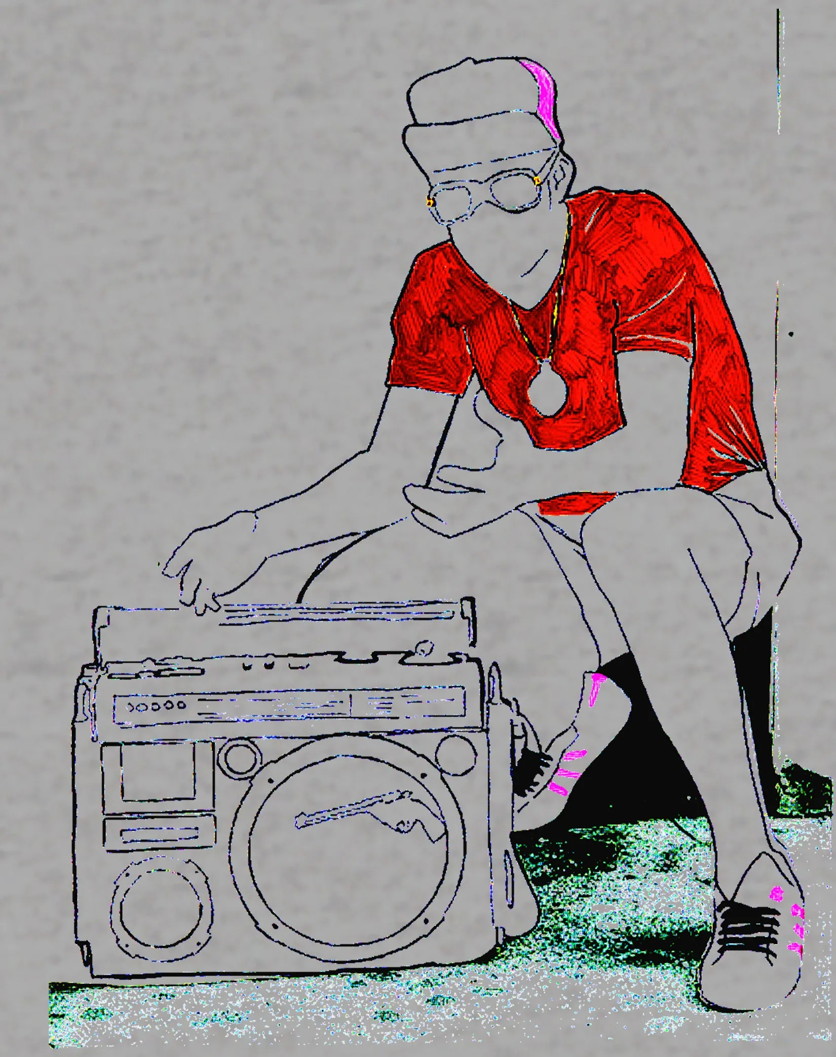 US Brand X Old's Kool Boom Box Official Men's T-Shirt (Heather Grey)
