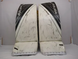 Used Bauer Supreme 1S Odin Size Sr M (34"  1) White Ice Hockey Goalie Leg Pads