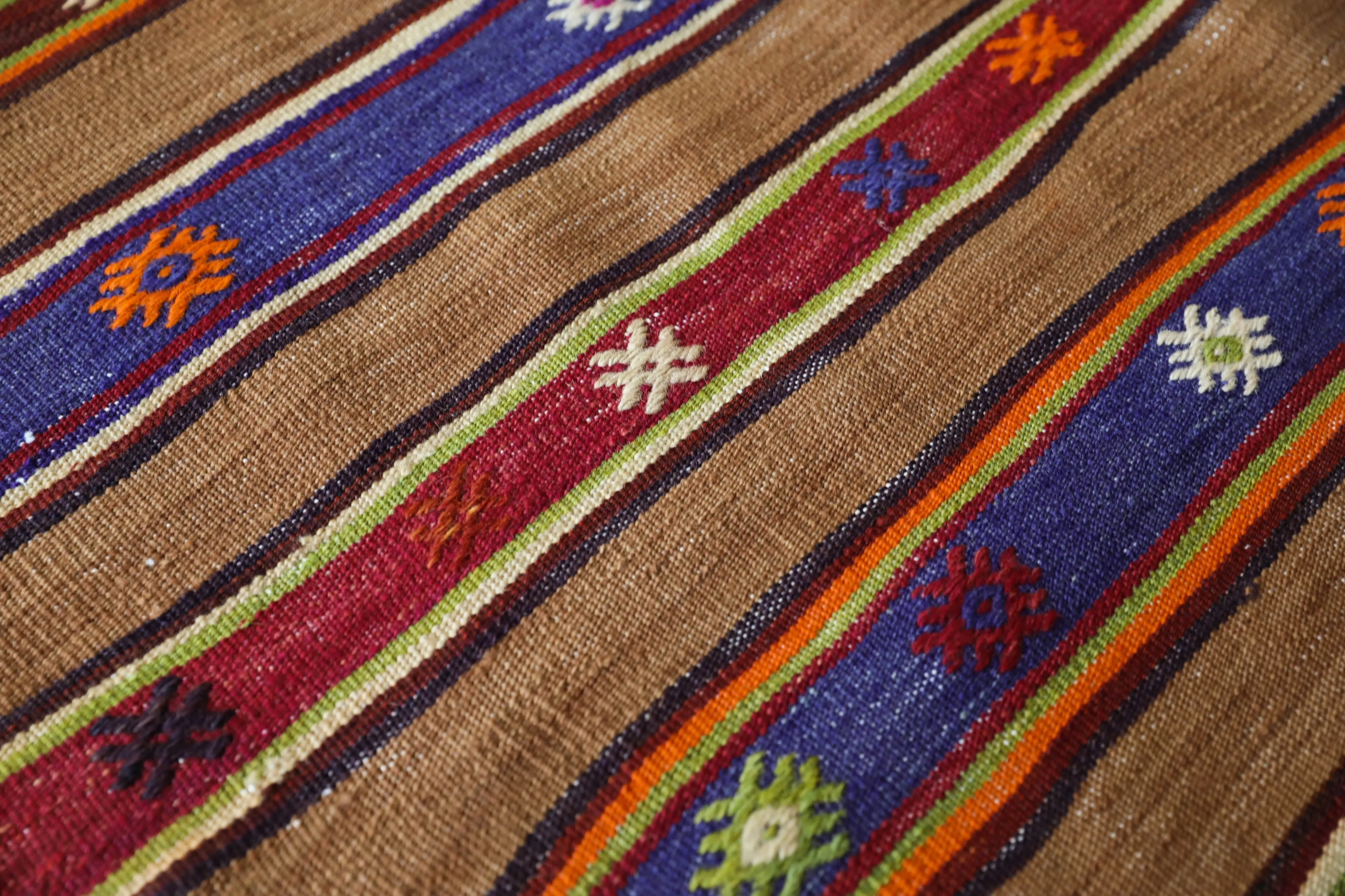 Vintage Fethiye Kilim Rug 5'x8'