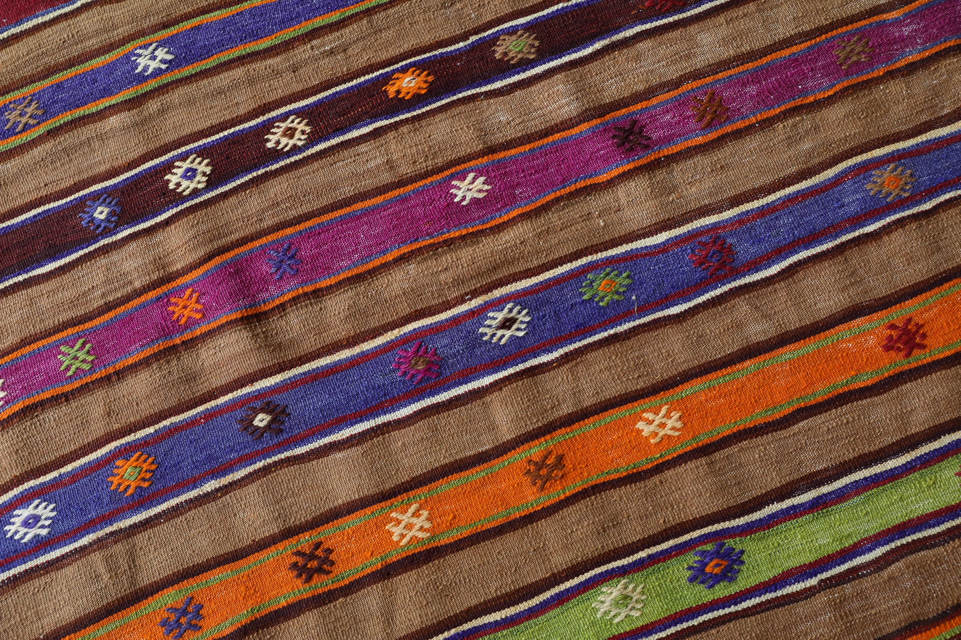 Vintage Fethiye Kilim Rug 5'x8'