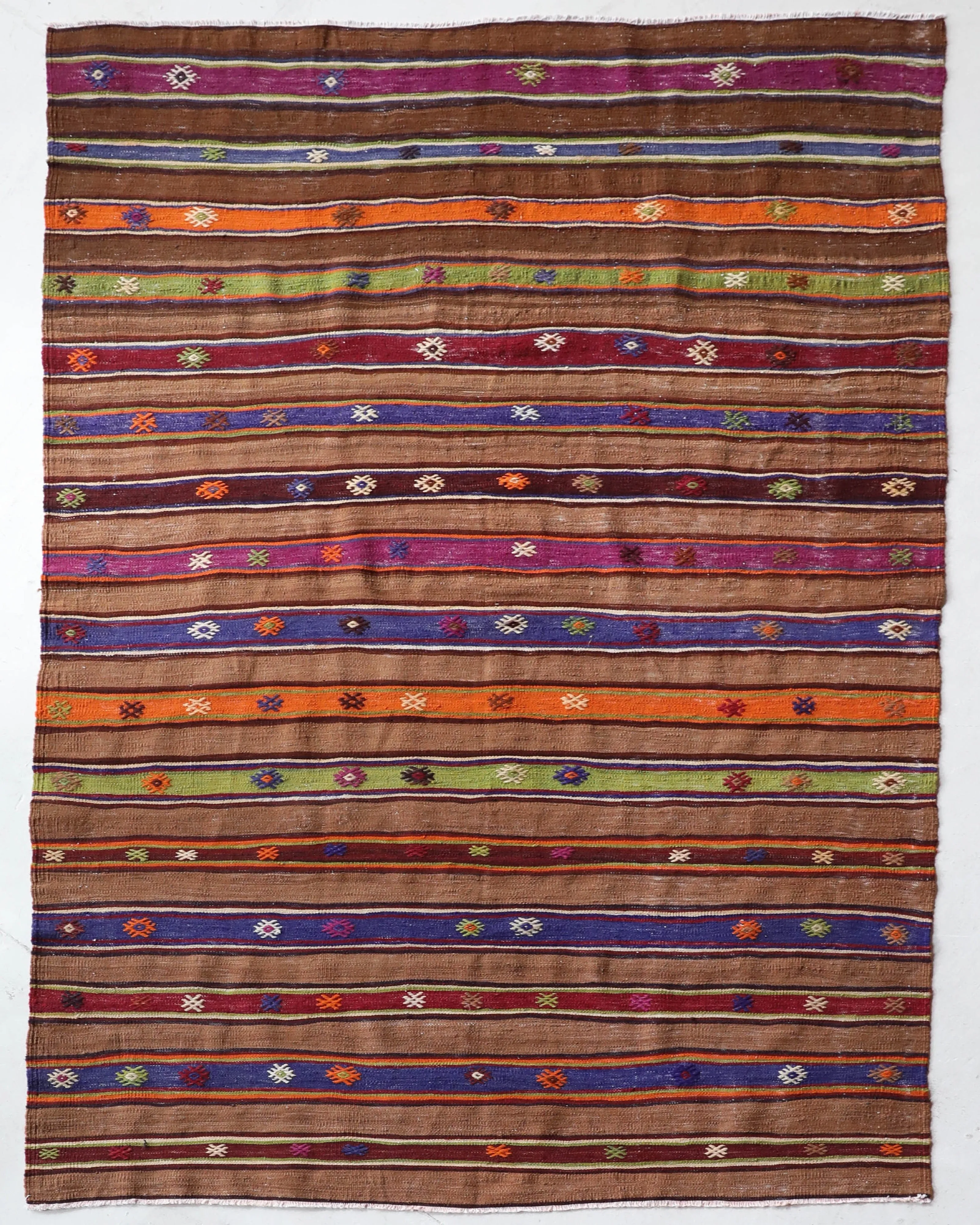Vintage Fethiye Kilim Rug 5'x8'
