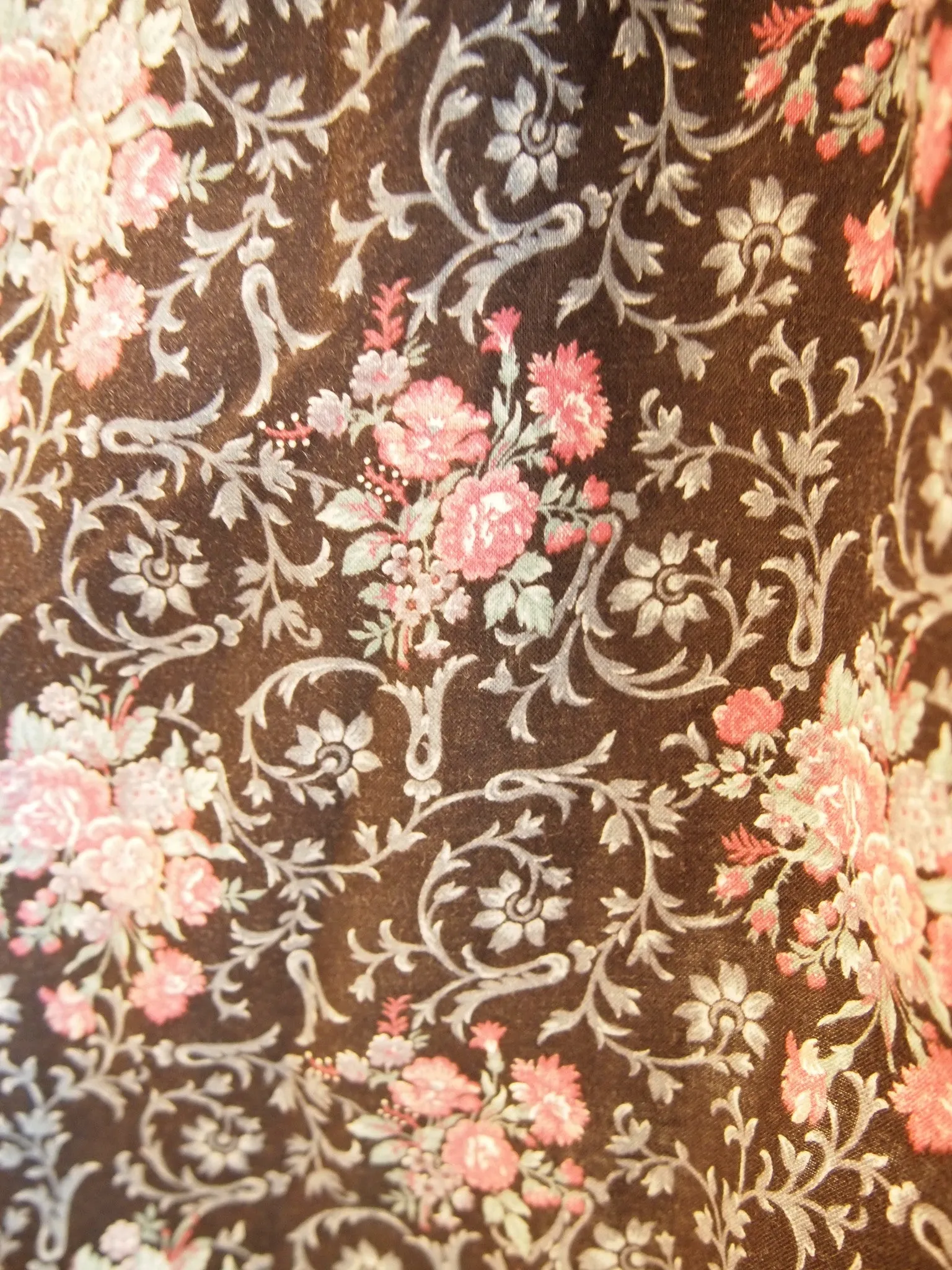 Vintage Gunne Sax Black Floral Lace  Trim Long Sleeves Dress with Big Collar