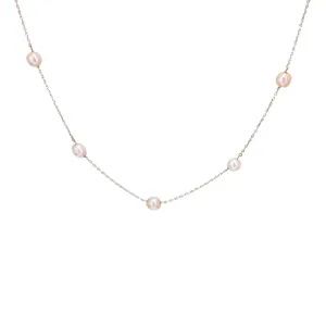 Vintage pearl 18k white gold necklace