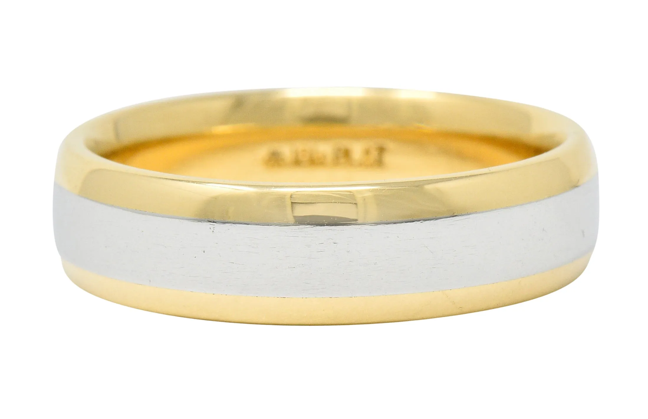 Vintage Platinum 18 Karat Gold Men's Wedding Band Ring
