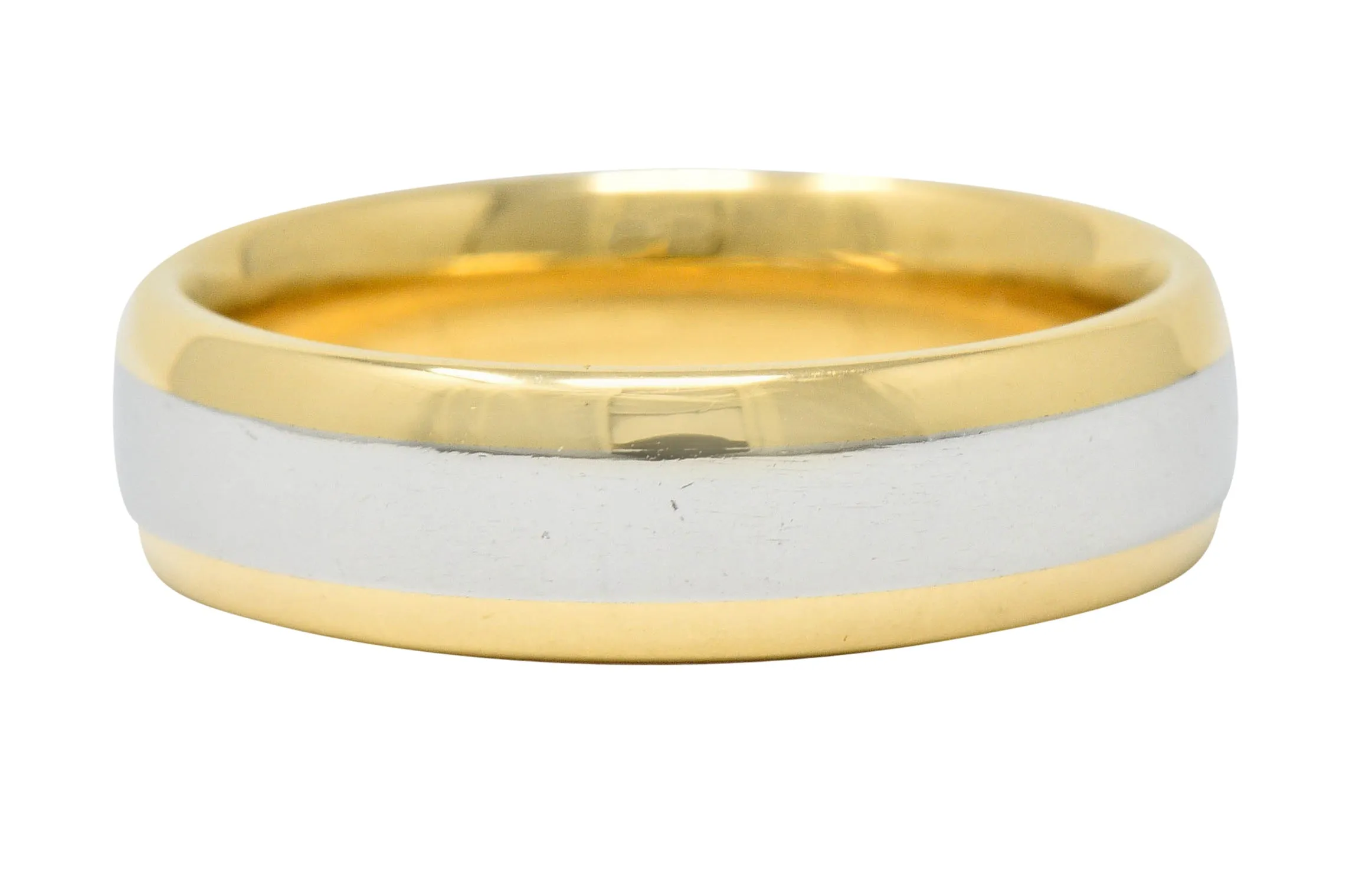 Vintage Platinum 18 Karat Gold Men's Wedding Band Ring