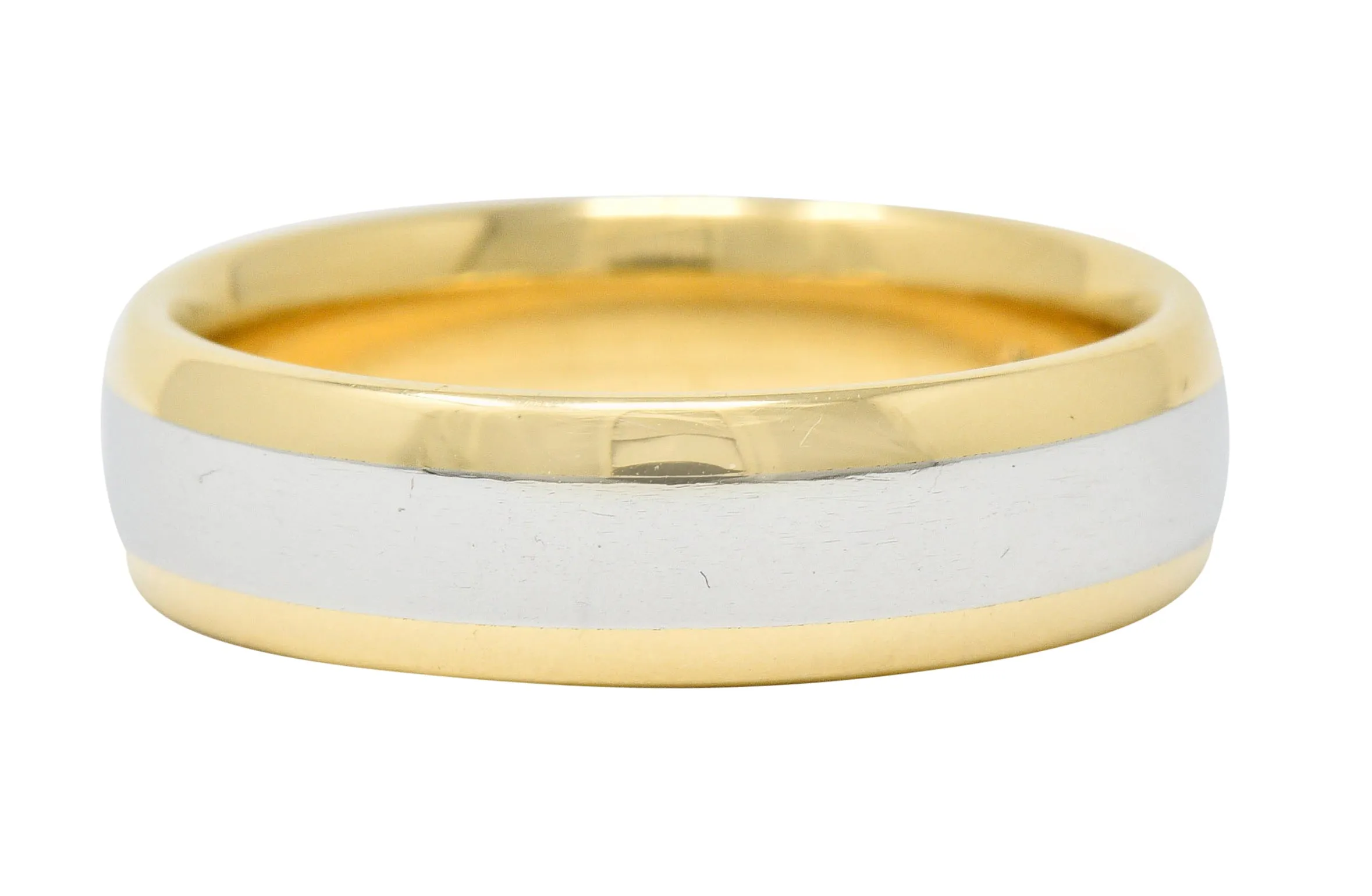 Vintage Platinum 18 Karat Gold Men's Wedding Band Ring