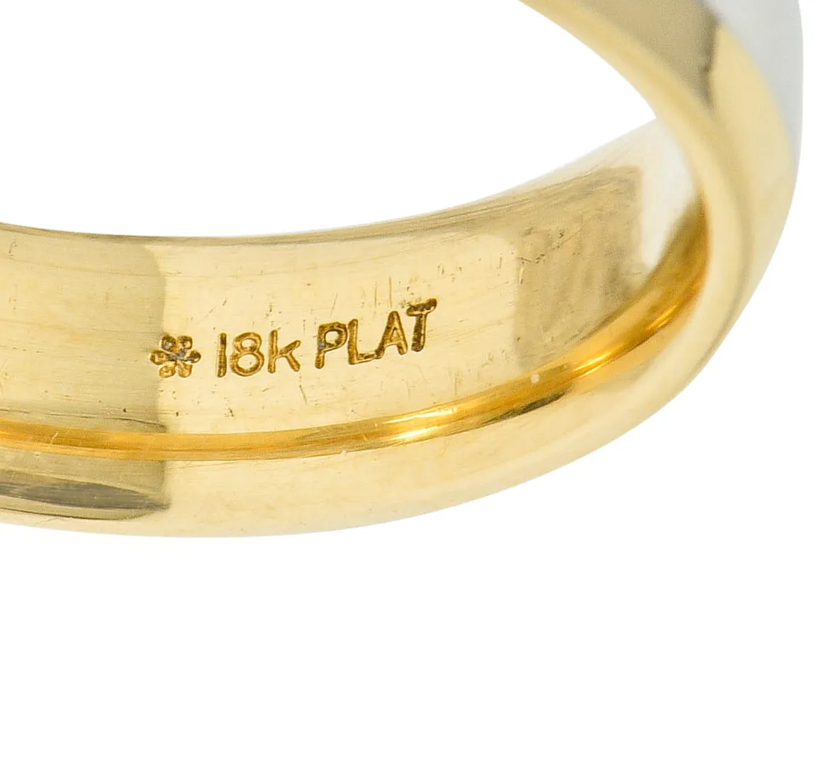 Vintage Platinum 18 Karat Gold Men's Wedding Band Ring