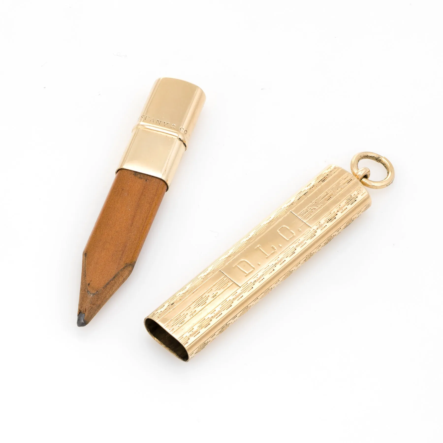 Vintage Tiffany & Co Pencil Pendant Charm 14k Yellow Gold Estate Fine Jewelry