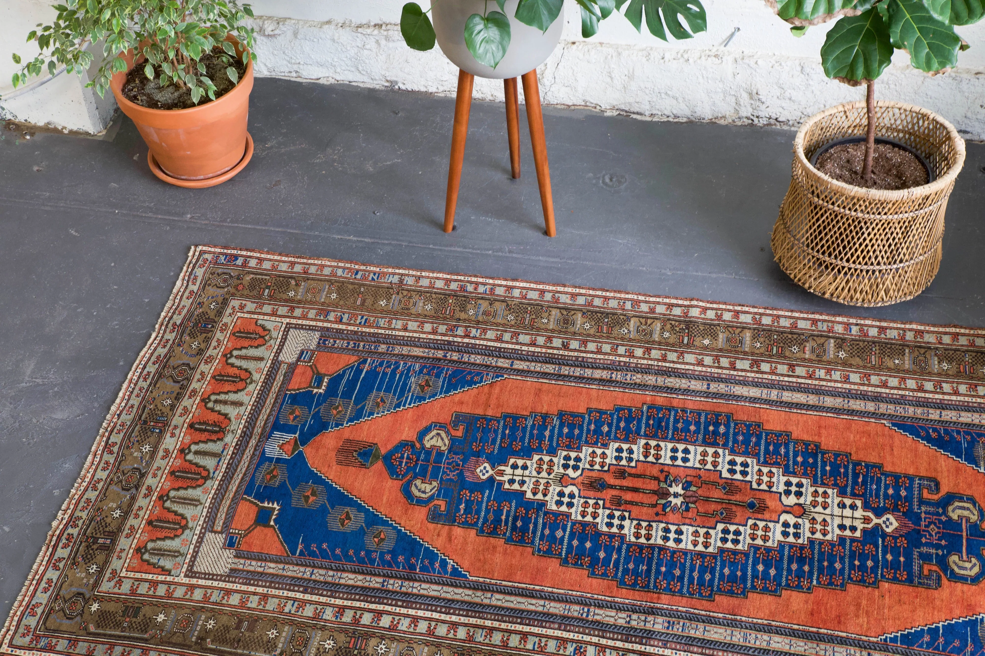Vintage Turkish Konya Arisaman Rug