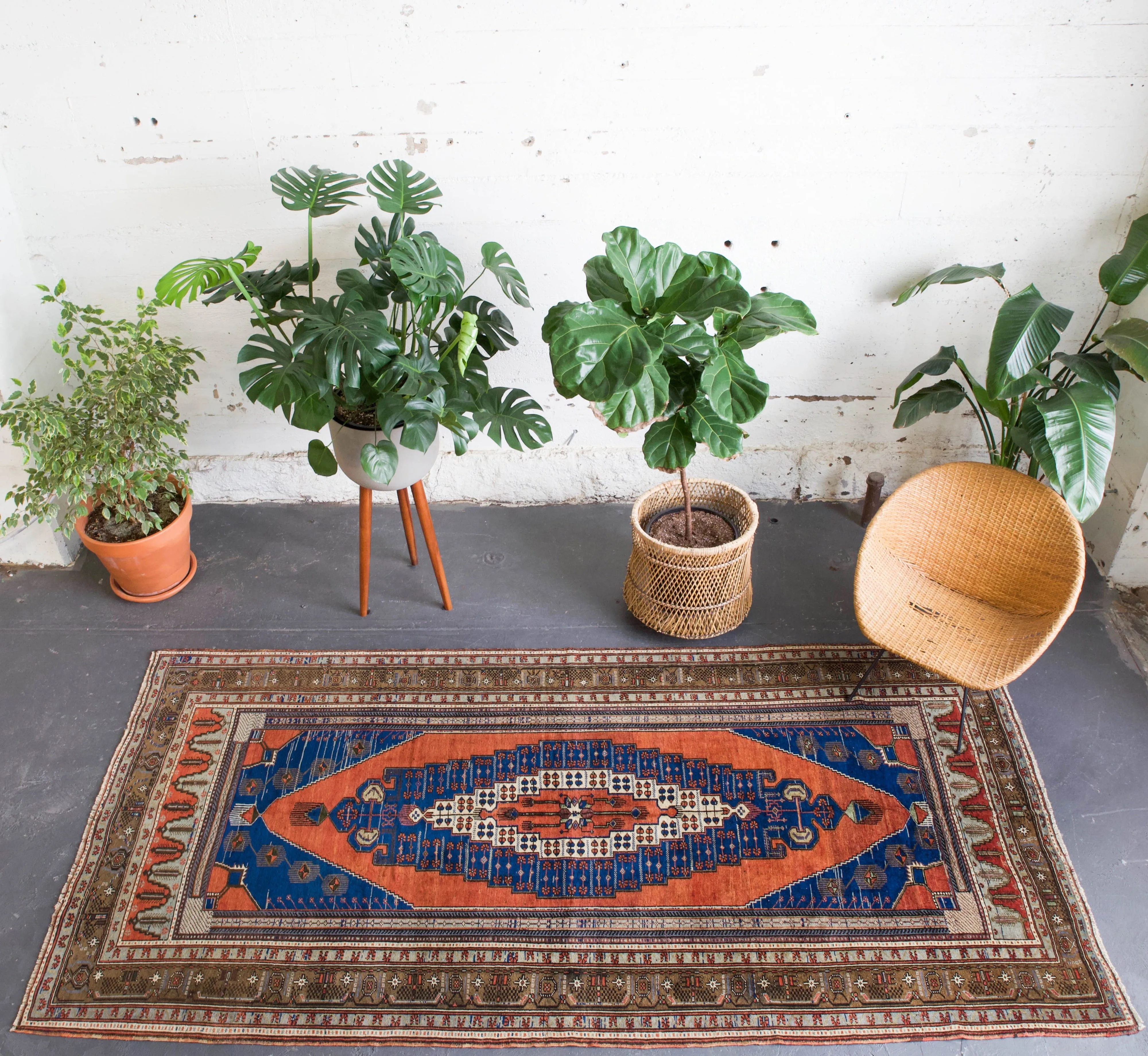 Vintage Turkish Konya Arisaman Rug