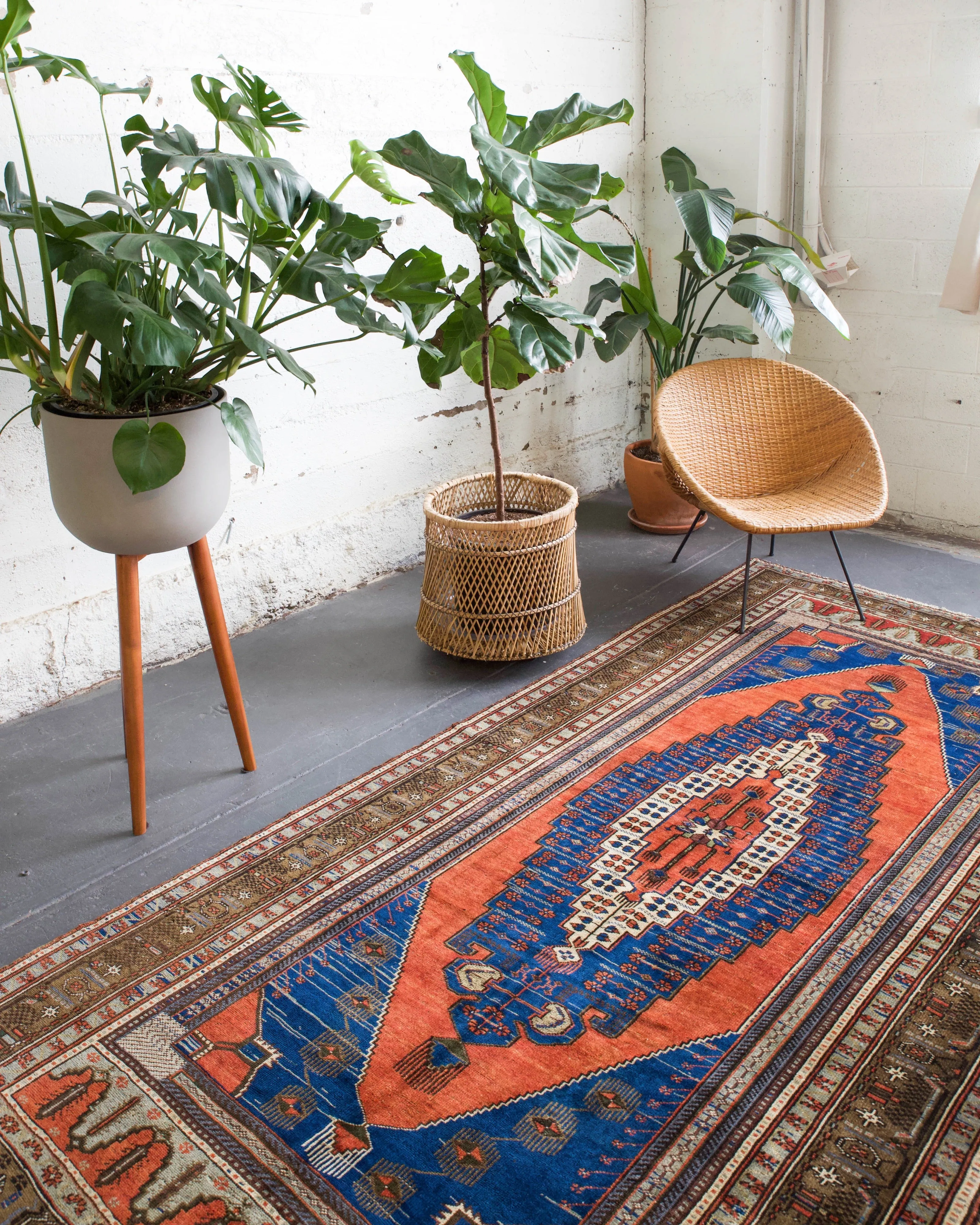 Vintage Turkish Konya Arisaman Rug