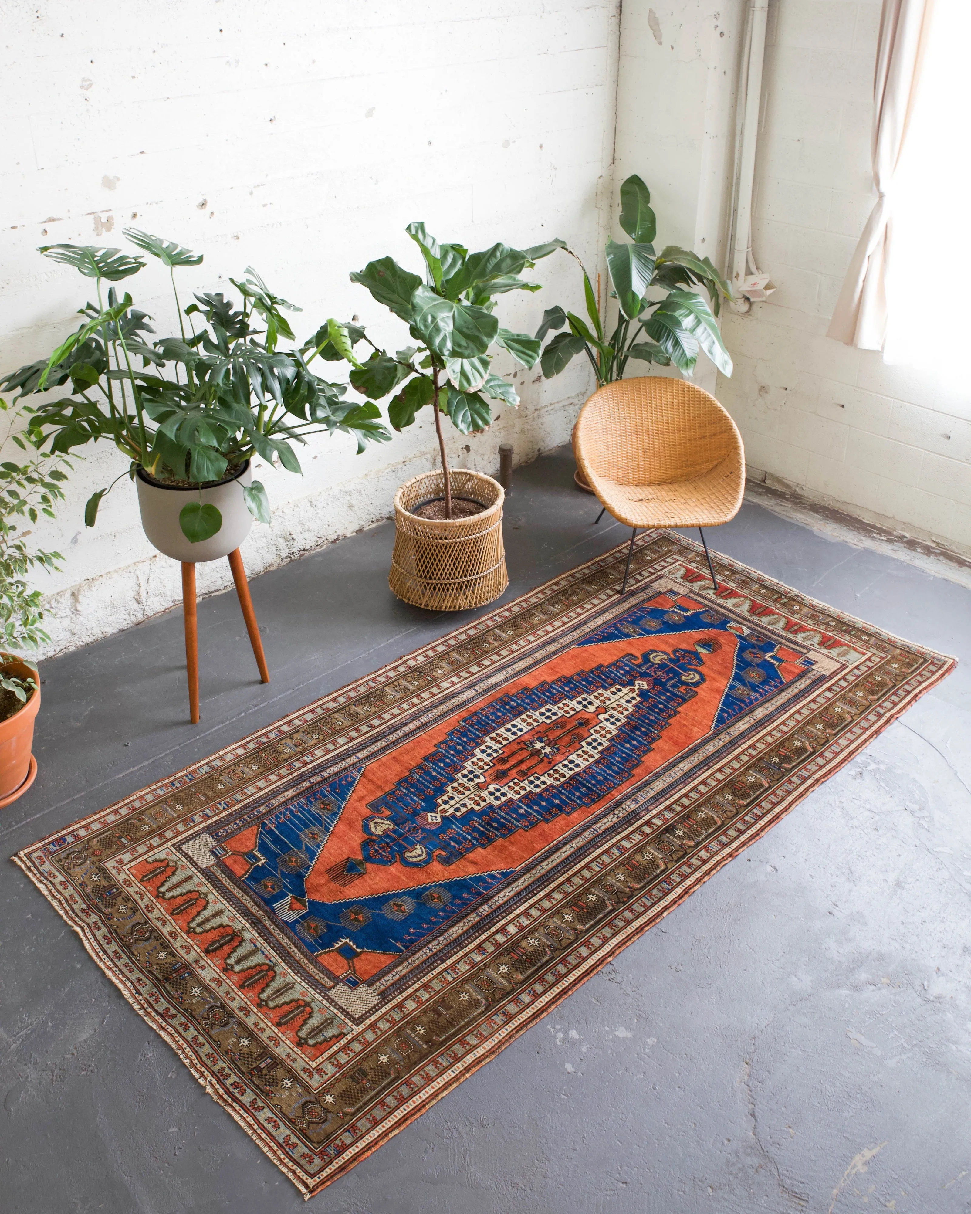 Vintage Turkish Konya Arisaman Rug