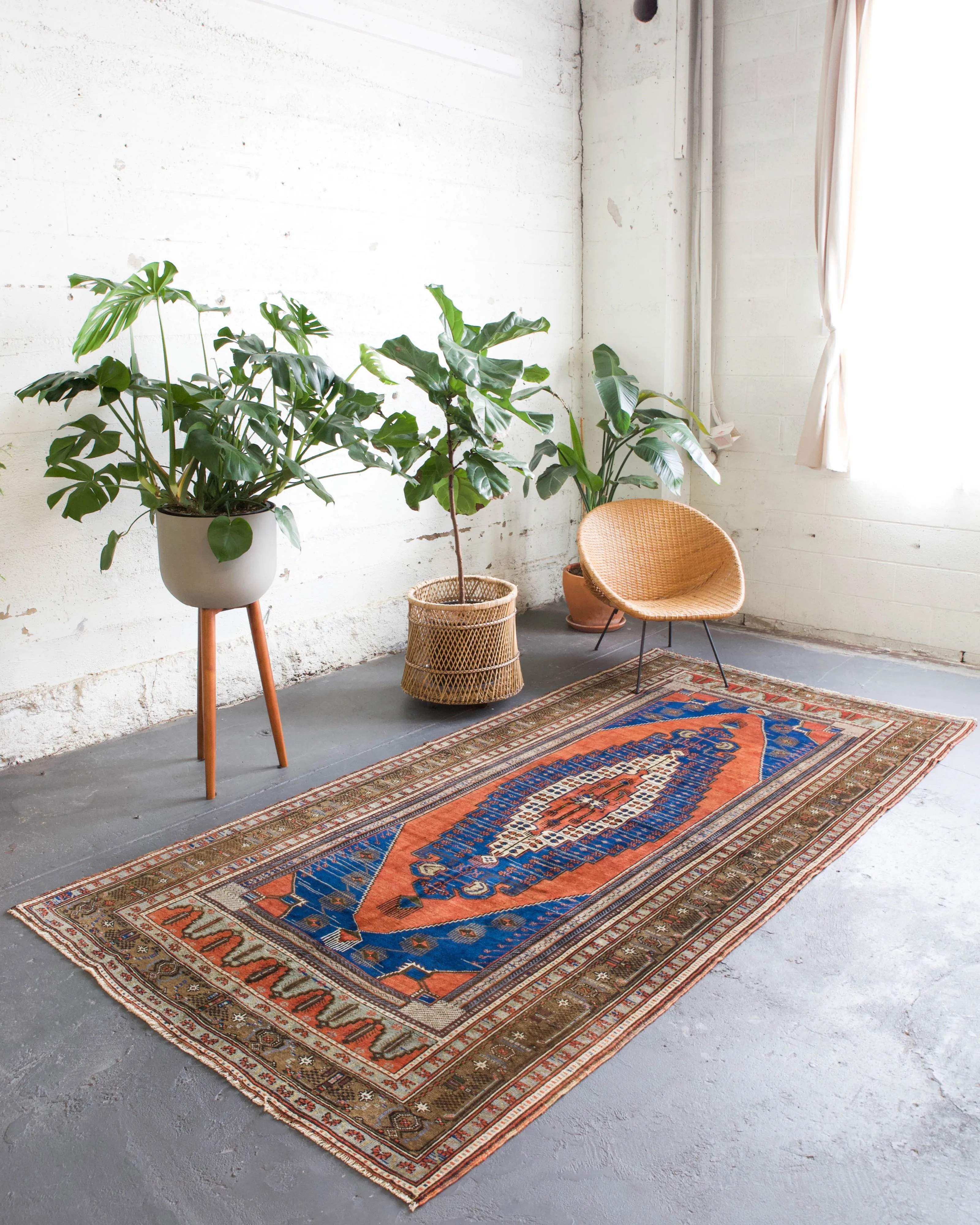 Vintage Turkish Konya Arisaman Rug