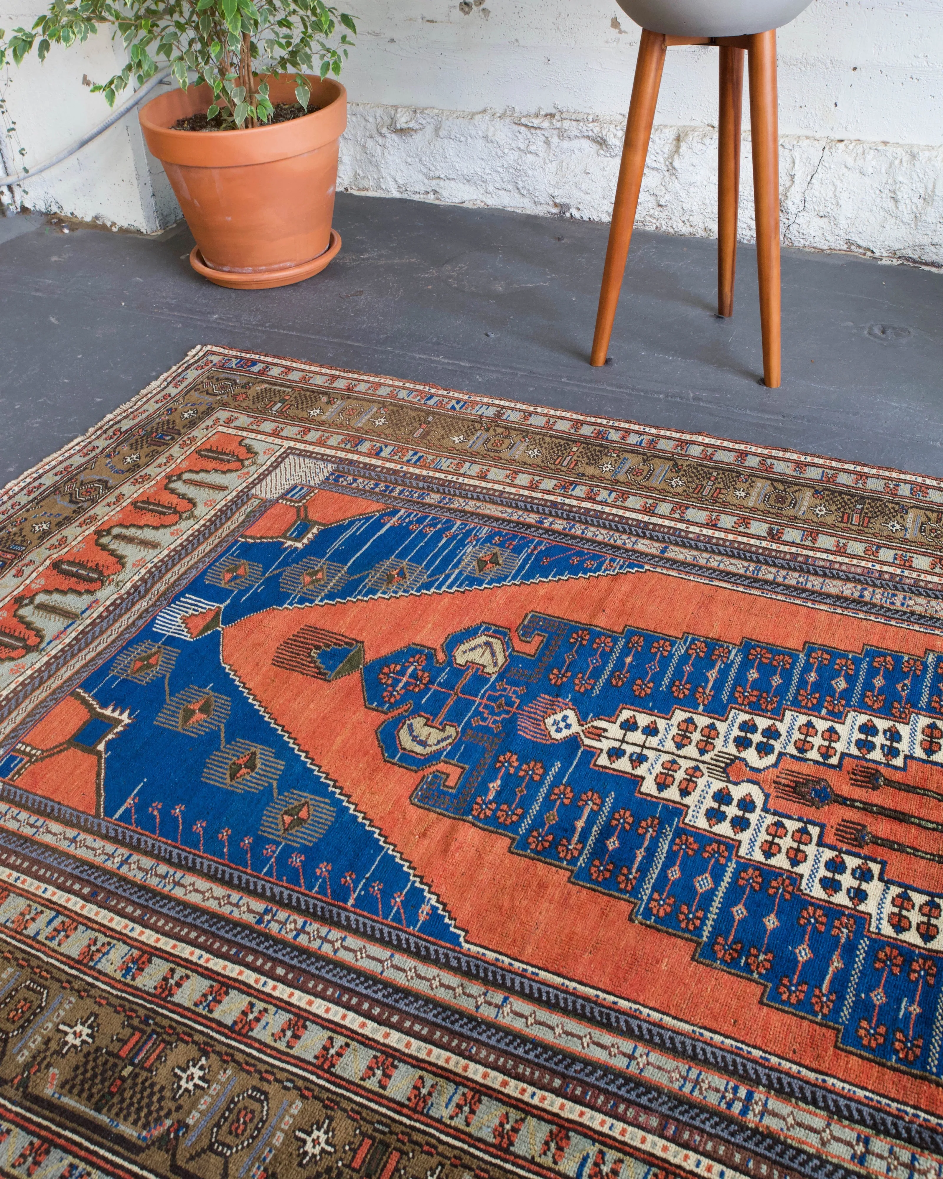 Vintage Turkish Konya Arisaman Rug