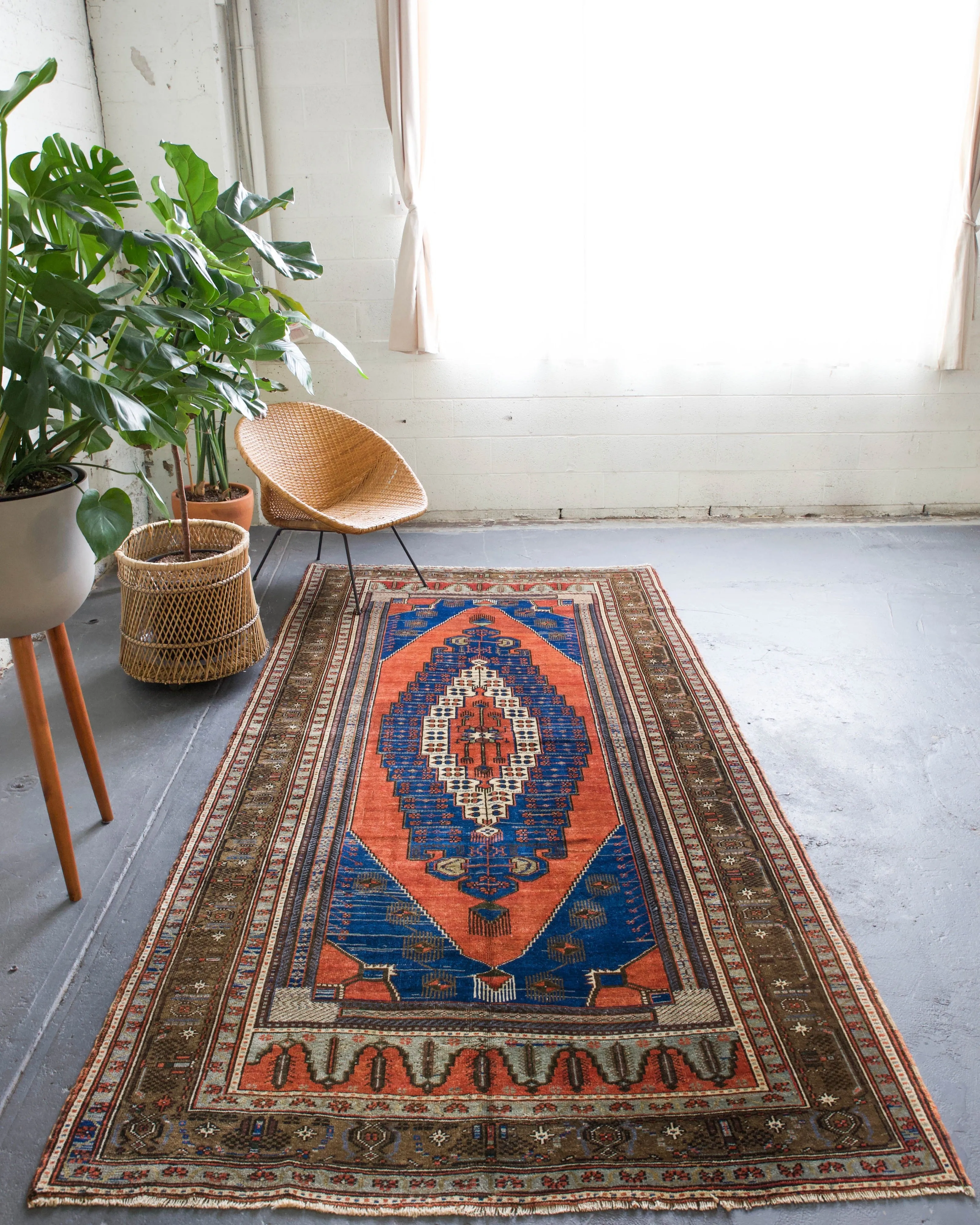 Vintage Turkish Konya Arisaman Rug