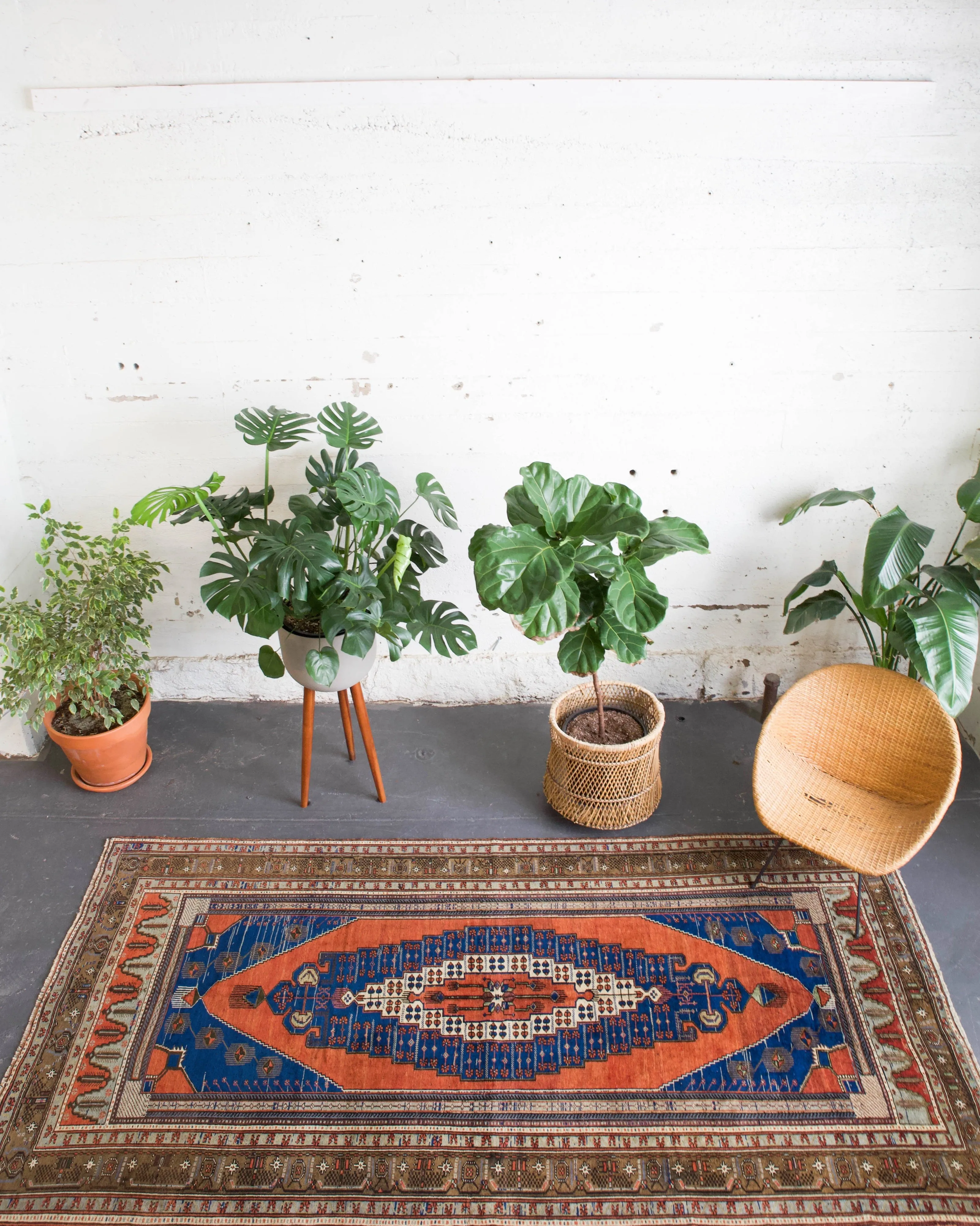 Vintage Turkish Konya Arisaman Rug
