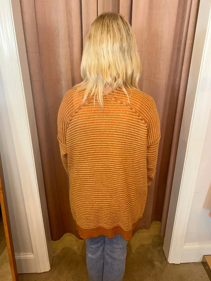 WAFFLE TEXTURED CARDIGAN