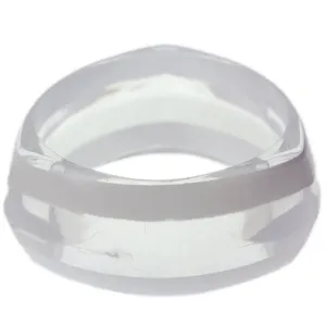 White Clear Striped Triangular Bangle Bracelet
