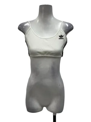 White Ribbed Knit Bra Top