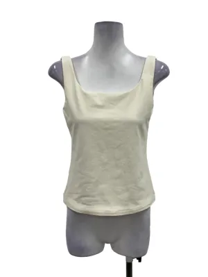White Roundneck Sleeveless Tank OSN