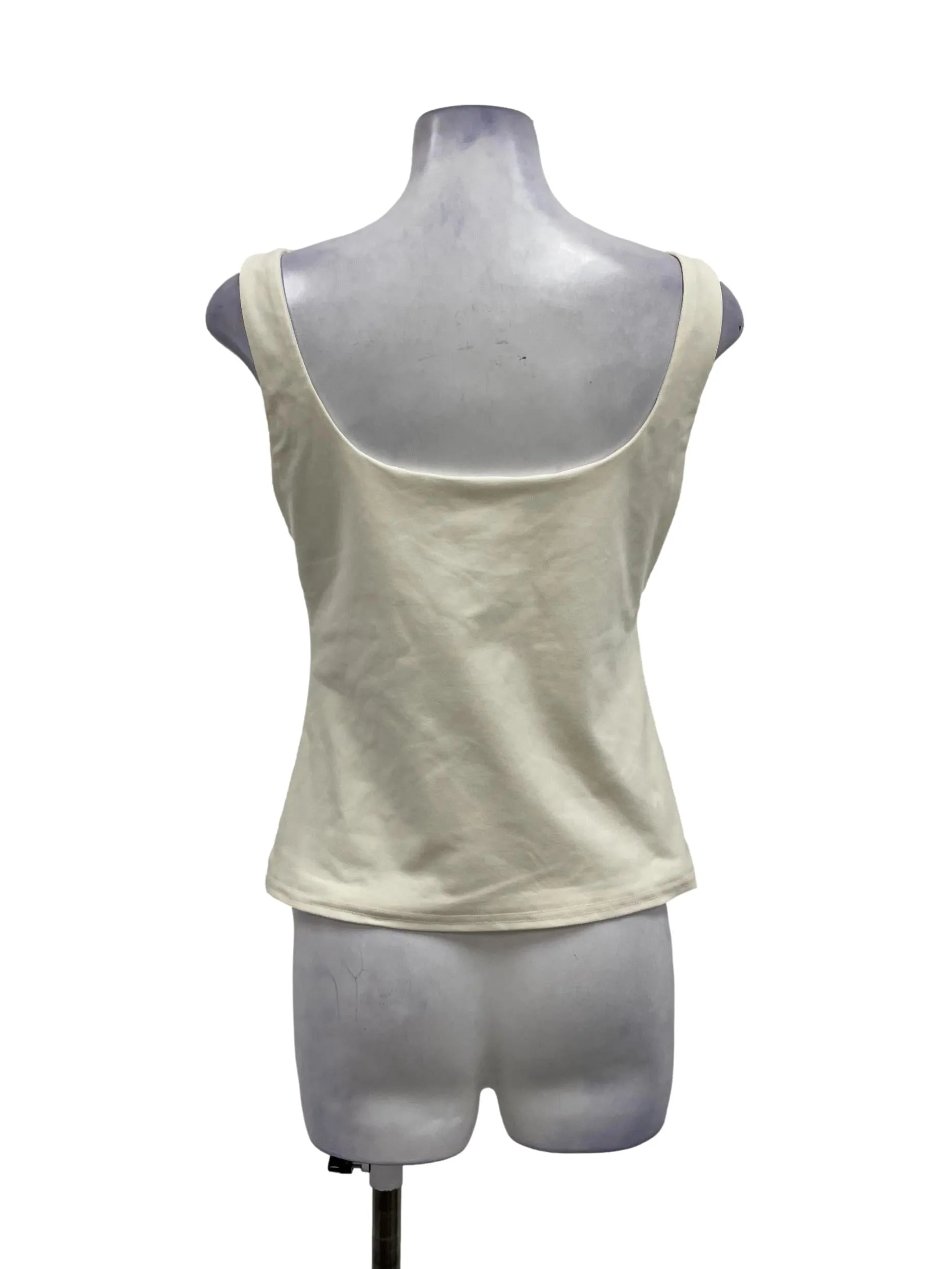 White Roundneck Sleeveless Tank OSN