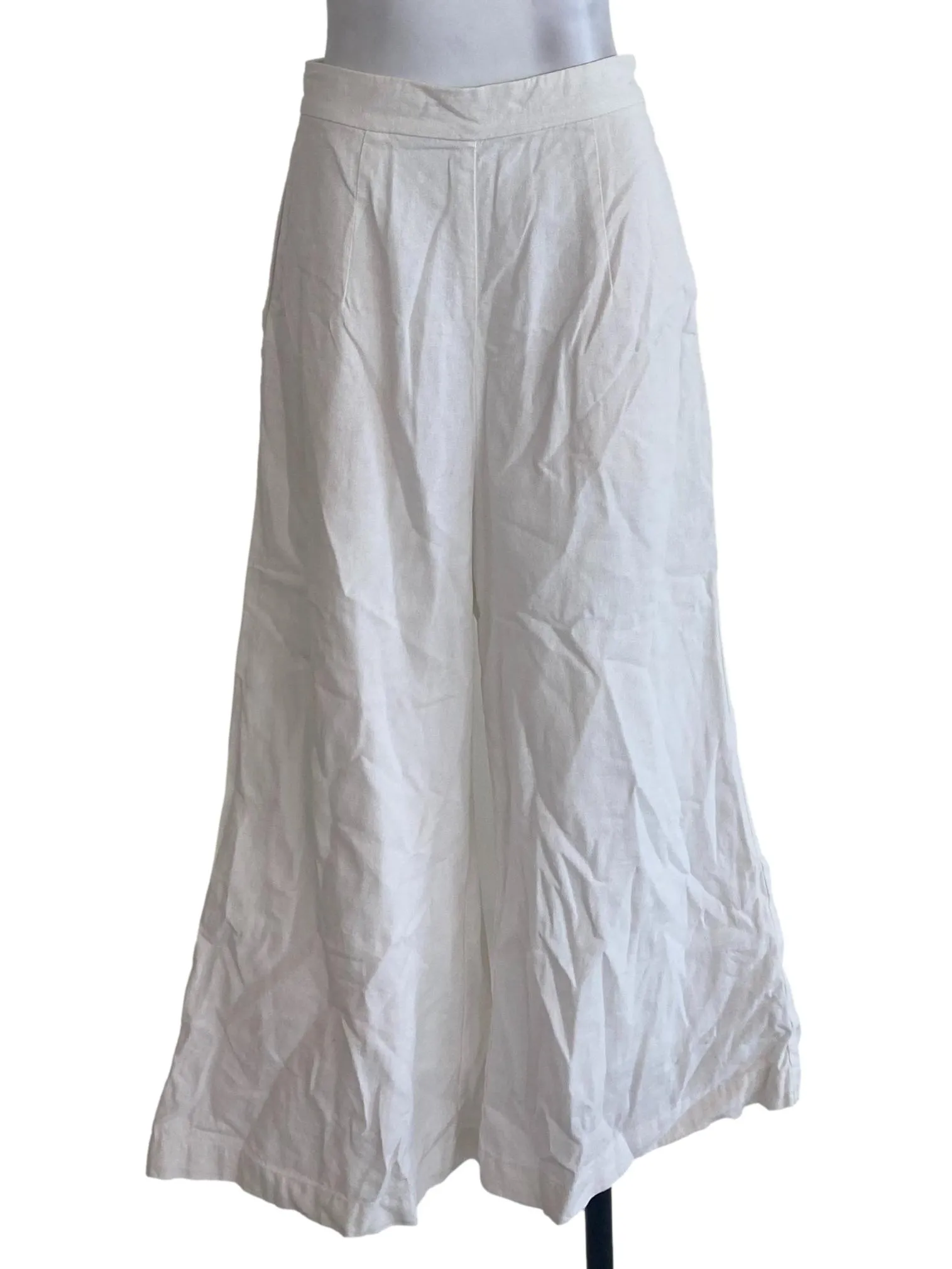 White Textured Pants