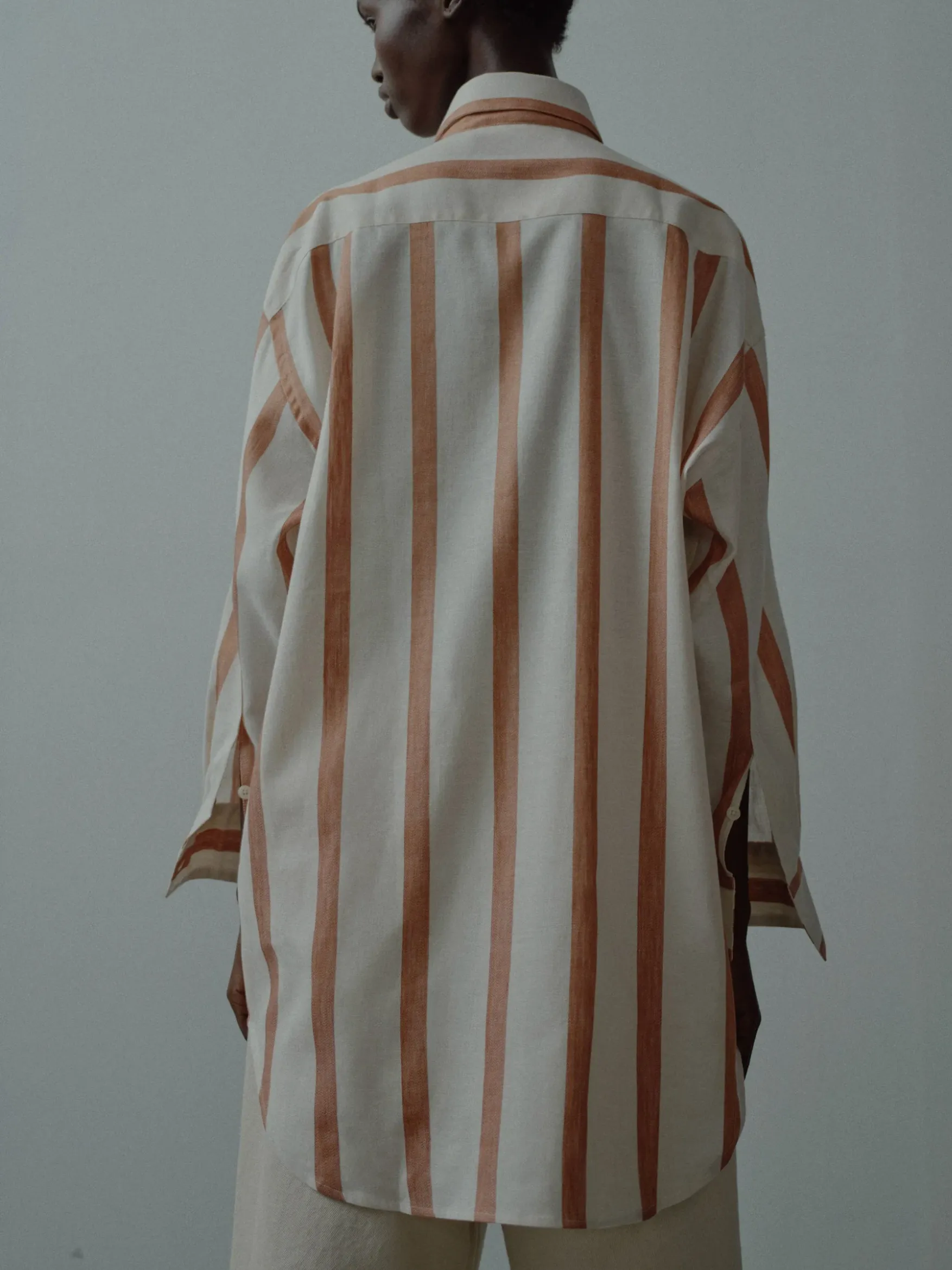 Wide Stripes Shirt, Adobe