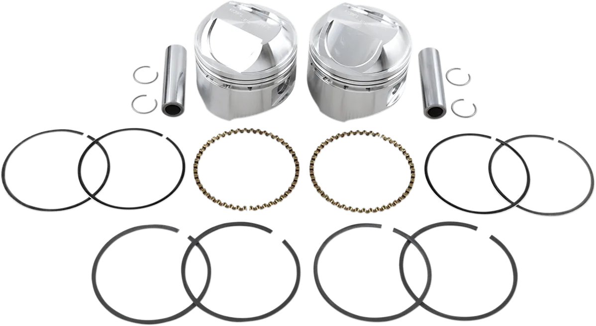 Wiseco K1624 K Piston Kit (80ci., Domed) - .010in. Oversize to 3.507in., 9.5:1 Compression