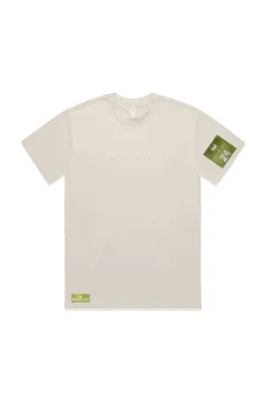 WOLFPACK UNLTD "BOLD STATEMENT" HEAVYWEIGHT OVERSIZED S/S TEXT LOGO | ECRU BEIGE
